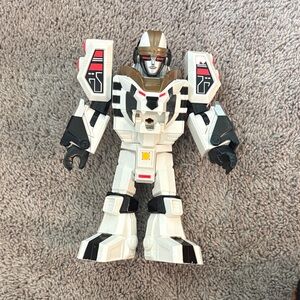White and Black Robot Action Figure